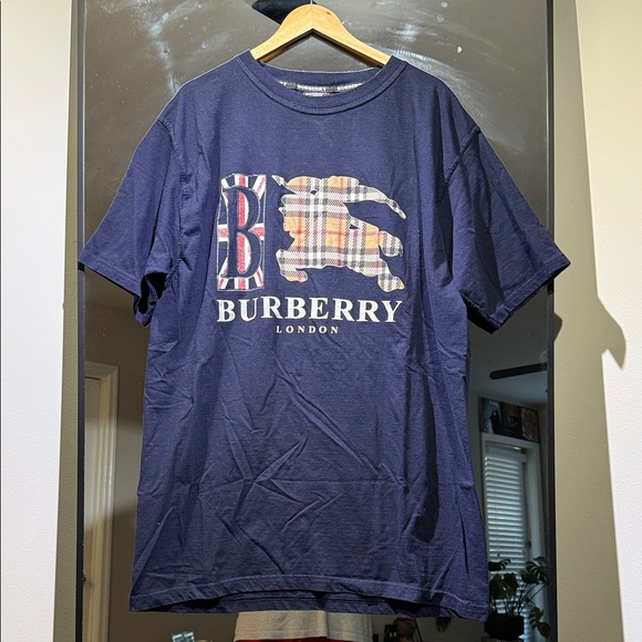 Burberry Other - Vintage Burberry London Men's Dark Blue Graphic Tee